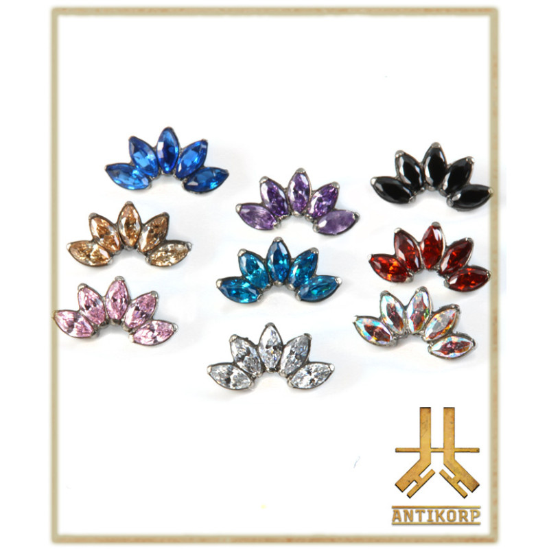 Pétale Trinity Titane F136 interne Swarovski