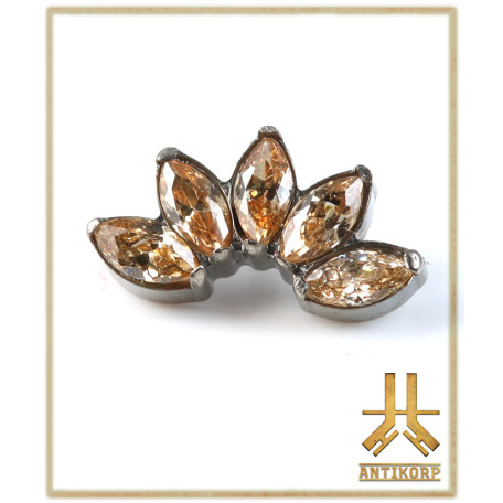 Pétale Trinity Titane F136 interne Swarovski