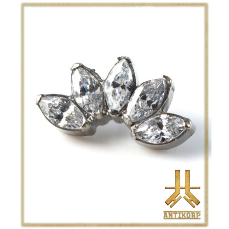 Pétale Trinity Titane F136 interne Swarovski