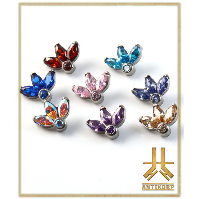 Pétale Trinity Titane F136 interne Swarovski