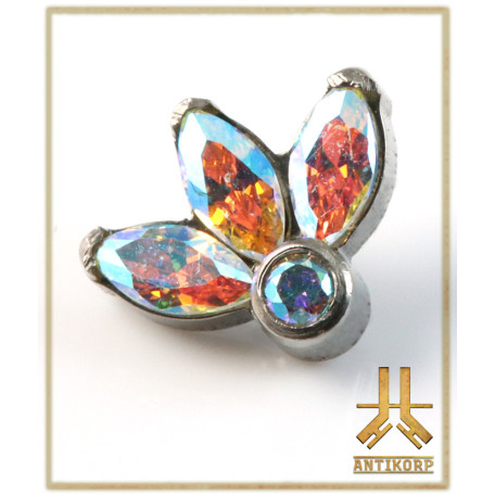 Pétale Trinity Titane F136 interne Swarovski