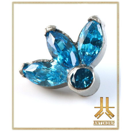 Pétale Trinity Titane F136 interne Swarovski