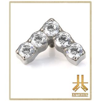 Pétale Trinity Titane F136 interne Swarovski