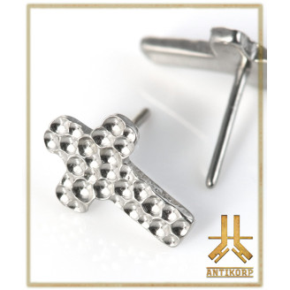 Embout Titane F136 Threadless Croix Martelée