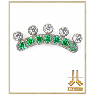 Triple Cabochon Titane Opale Strass