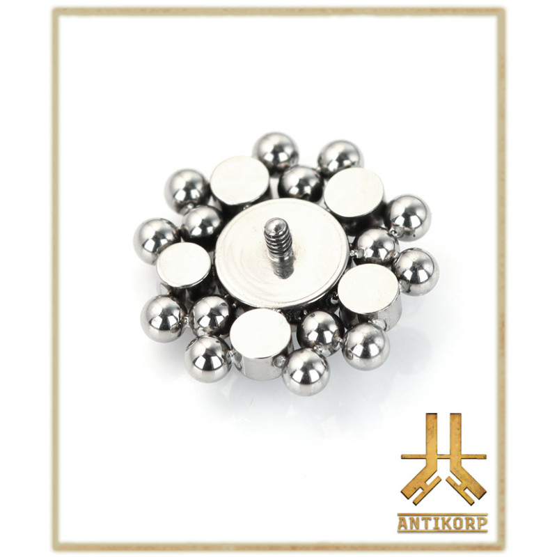 Triple Cabochon Titane Opale Strass