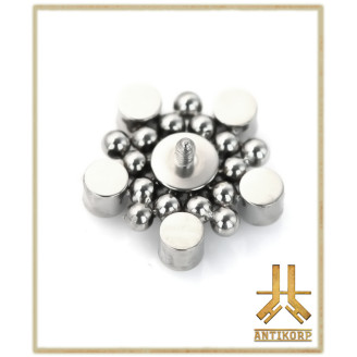 Triple Cabochon Titane Opale Strass
