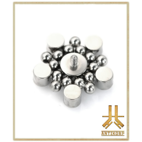 Triple Cabochon Titane Opale Strass