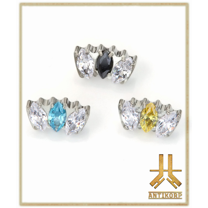Pétale Trinity Titane F136 interne Swarovski