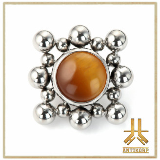 Triple Cabochon Titane Opale Strass