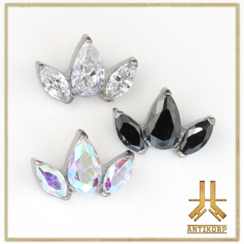 Pétale Trinity Titane F136 interne Swarovski