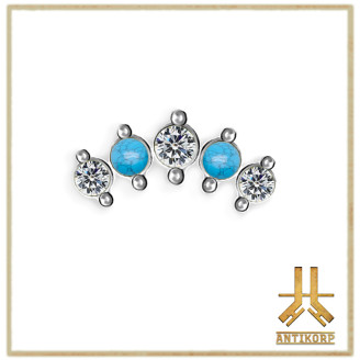 Triple Cabochon Titane Opale Strass