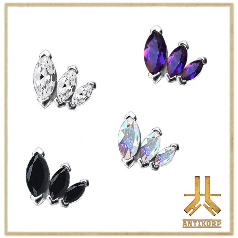 Pétale Trinity Titane F136 interne Swarovski