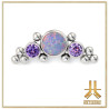 Triple Cabochon Titane Opale Strass