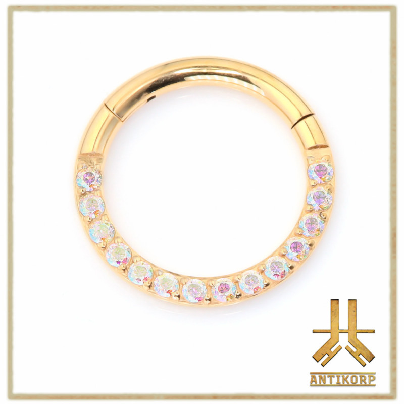 Anneau Clicker Titane F136 Front Strass