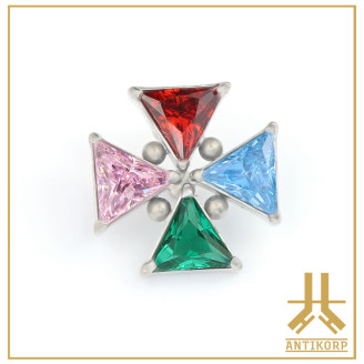 Pétale Trinity Titane F136 interne Swarovski
