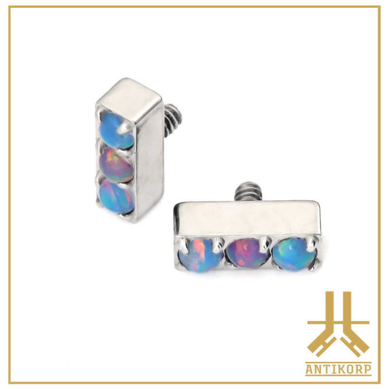 Embout Titane F136 Baguette Opale Interne 5mm