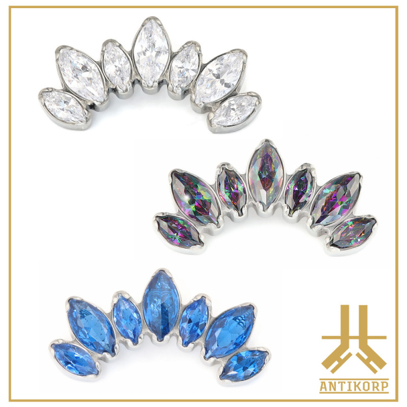 Embout Titane F136 Marquises Diademe strass interne