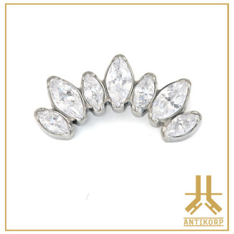 Embout Titane F136 Marquises Diademe strass interne