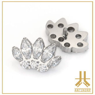 Pétale Trinity Titane F136 interne Swarovski