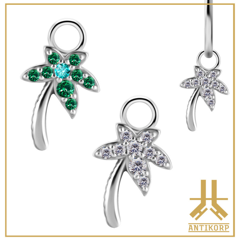 Pendant Charms 1.2mm - Palmier n70 CoCr