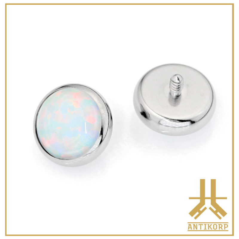 Triple Cabochon Titane Opale Strass