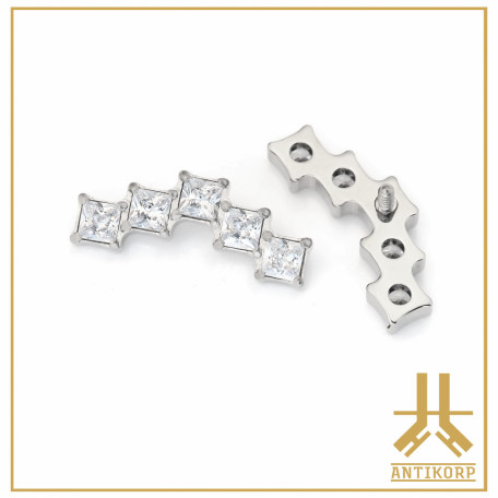 Pétale Trinity Titane F136 interne Swarovski