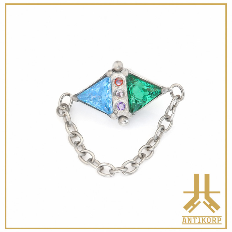 Pétale Trinity Titane F136 interne Swarovski