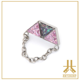 Embout Titane F136 Mosaïque Triangles V2 Chaine interne
