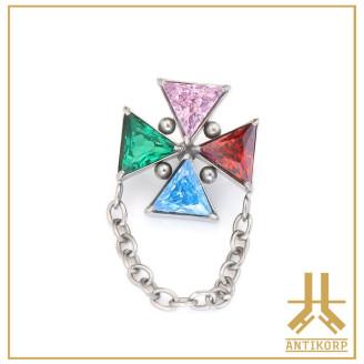 Pétale Trinity Titane F136 interne Swarovski
