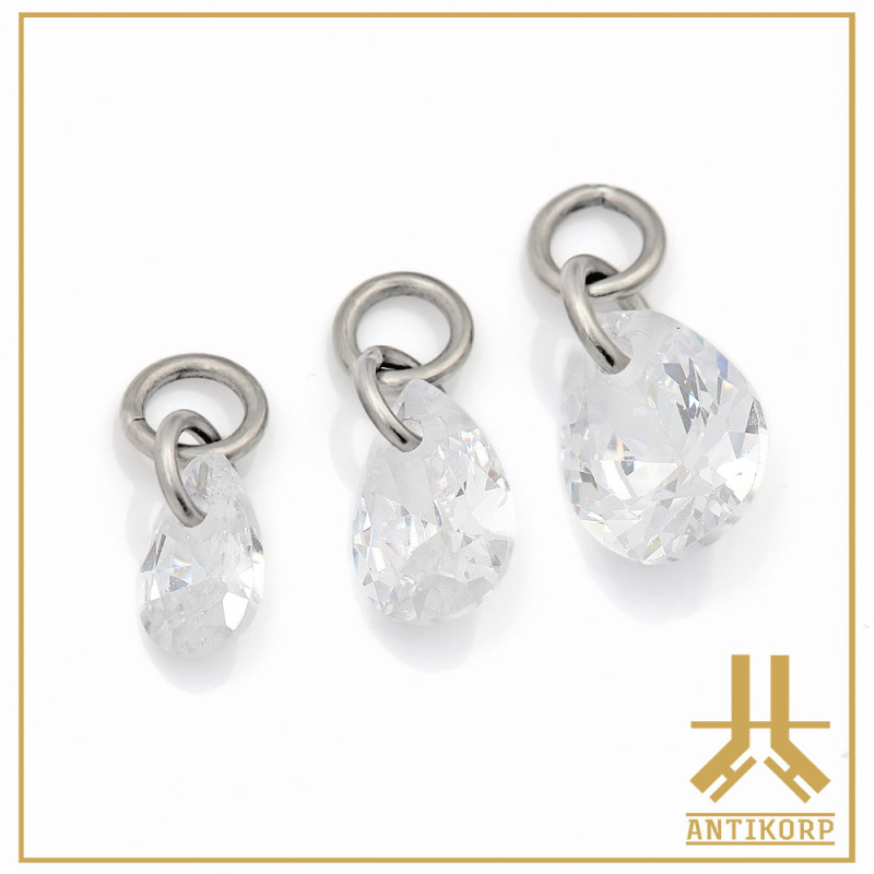 Pendant Charms Feuille Strass