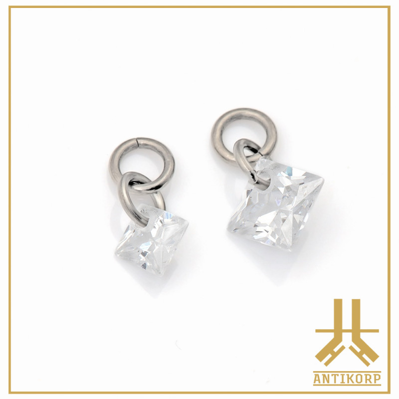 Pendant Charms Feuille Strass