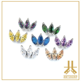 Pétale Trinity Titane F136 interne Swarovski