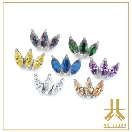 Pétale Trinity Titane F136 interne Swarovski