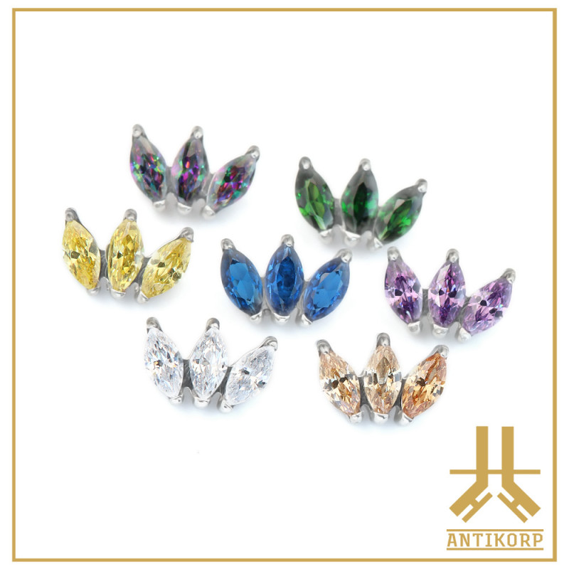 Pétale Trinity Titane F136 interne Swarovski