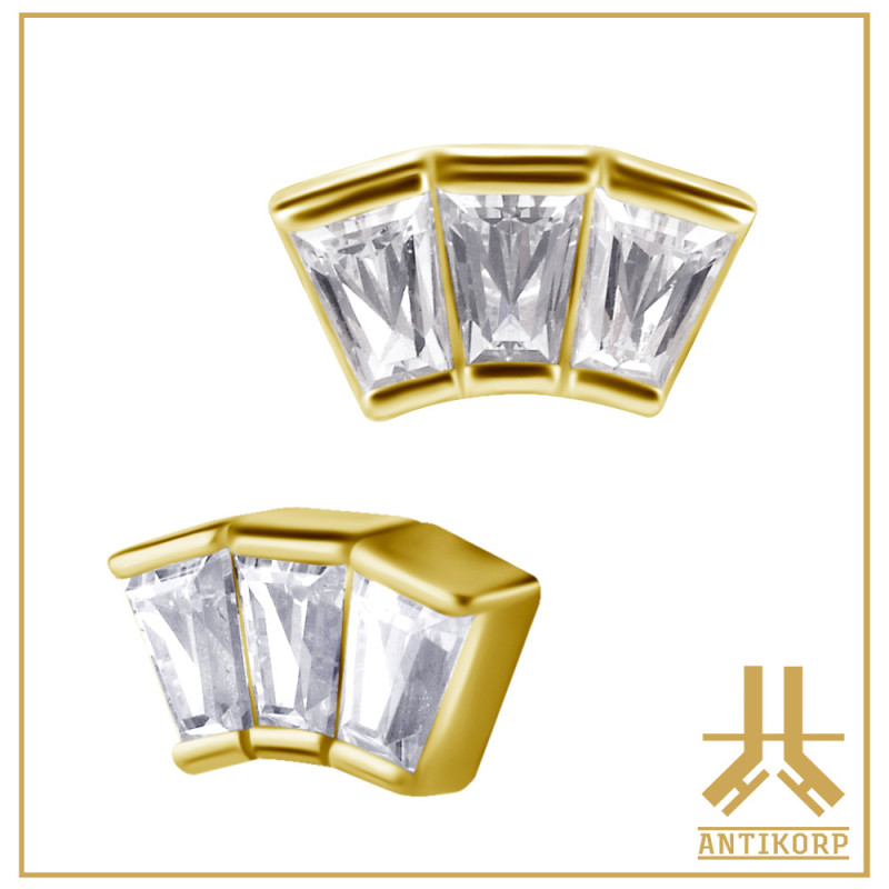 Tête Or 18K Pétale Strass Swarovski