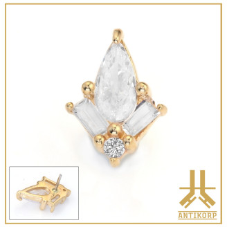 Marquise Or 14K Strass