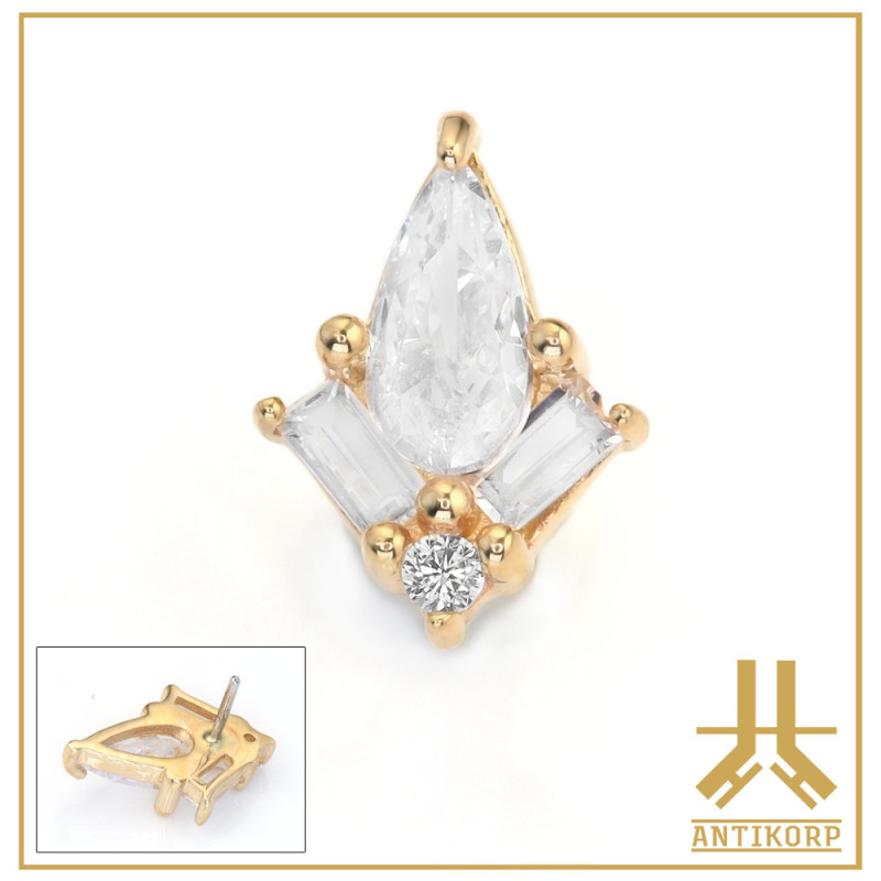Marquise Or 14K Strass