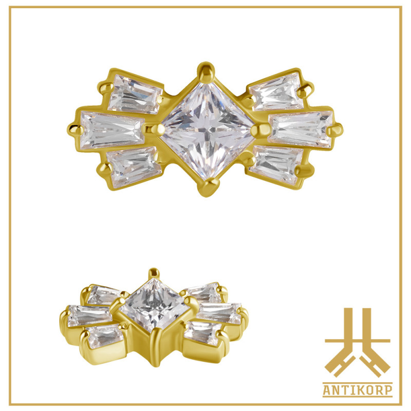 Tête Or 18K Radial Baguettes