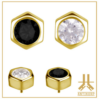 Tête Or 18K Pétale Strass Swarovski
