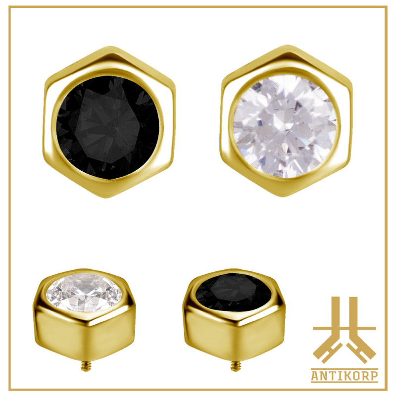 Tête Or 18K Pétale Strass Swarovski