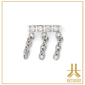 Pétale Trinity Titane F136 interne Swarovski