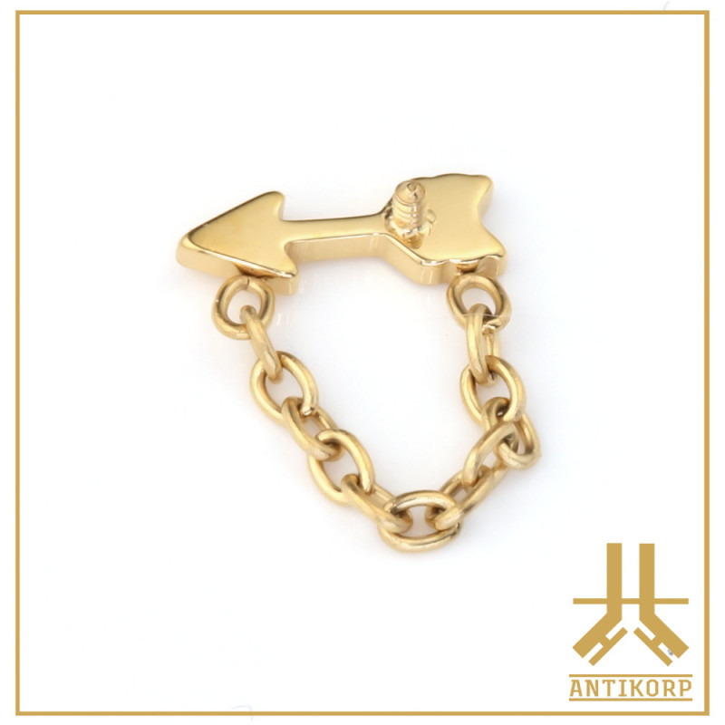 Embout Titane F136 PVD Gold Arrow Chain