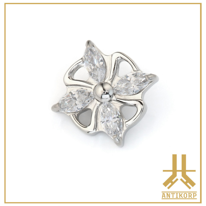 Pétale Trinity Titane F136 interne Swarovski