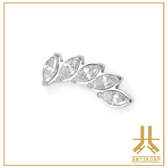 Pétale Trinity Titane F136 interne Swarovski