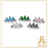 Triple Cabochon Titane Opale Strass