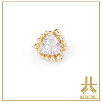 Embout Beady Heart Or 14K Vissage Interne