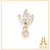 Triple Cabochon Titane Opale Strass