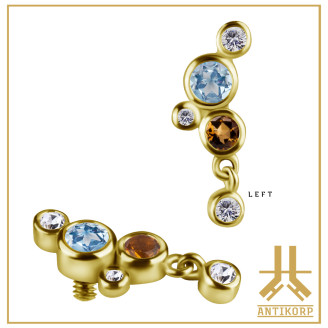 Tête Or 18K Pétale Strass Swarovski