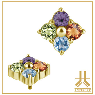 Tête Or 18K Pétale Strass Swarovski